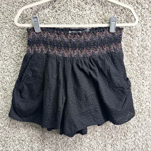 Ramy Brook Shorts Women’s Small Black Pull On with Smocked High Waist - Picture 1 of 5